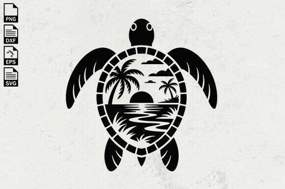 Download Sea Turtle SVG, Tropical Beach Scene SVG - Tropical Collection