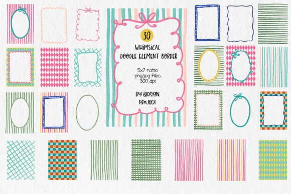 Download Whimsical Doodle Border Frames Set - Doodle Collection