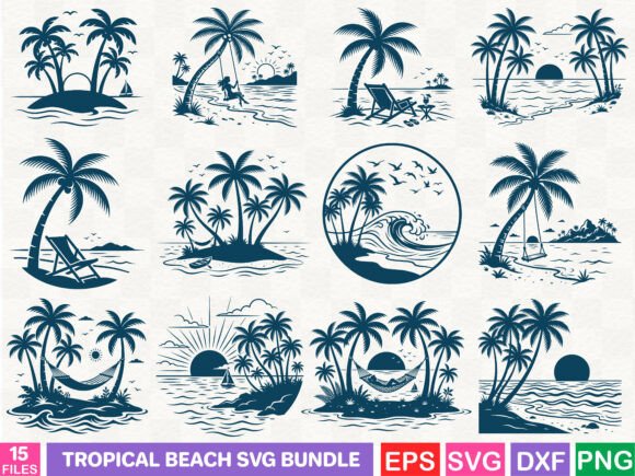 Download Tropical Beach SVG Bundle - Tropical Collection