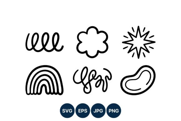 Download Abstract Curved Line Art Doodle Set - Doodle Collection