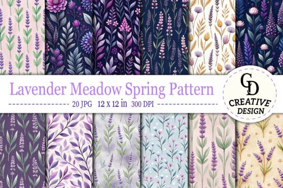 Download Lavender Meadow Spring Pattern - Spring pattern Collection